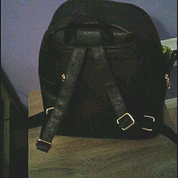 Black Floral Vegan Leather Boho Cottagecore Backpack with Coin Purse - Picture 3 of 8